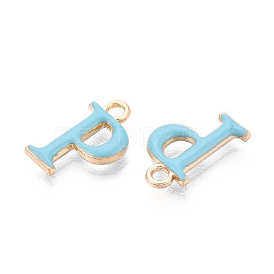 Rack Plating Alloy Enamel Pendants ENAM-T024-53P-G-1