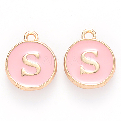 Golden Plated Alloy Enamel Charms ENAM-S118-07S-1
