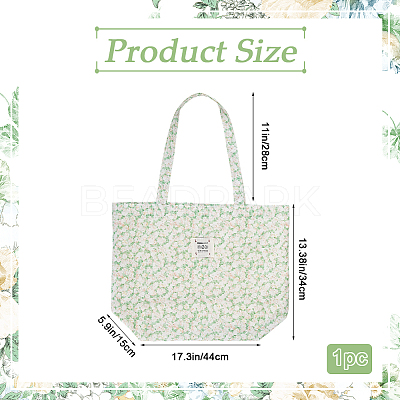Flower Printed Canvas Women's Tote Bags ABAG-WH20005-06-1