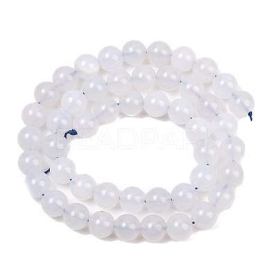 Natural Blue Chalcedony Beads Strands G-K310-C12-8mm-1