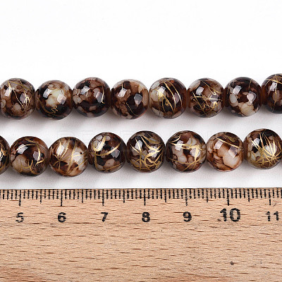 Baking Paint Glass Beads Strands DGLA-N003-10mm-B06-1