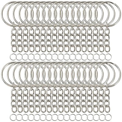 Iron Split Key Rings & Open Jump Rings Keychain Findings Kits DIY-YW0010-53P-1