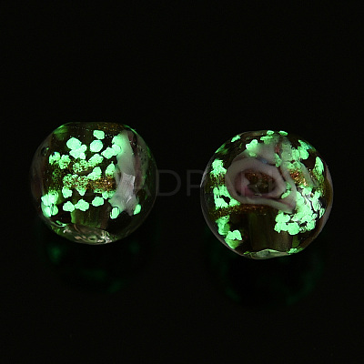 Luminous Handmade Gold Sand Lampwork Beads LAMP-T021-03B-1
