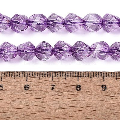 Crackle Transparent Glass Beads Strands GLAA-N068-02A-06-1