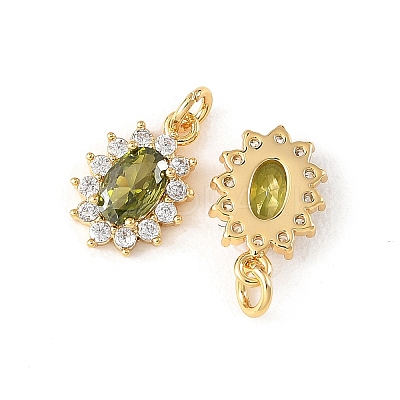 SHEGRACE Brass Micro Pave Cubic Zirconia Pendants XGRQ2O509-446D-G-1