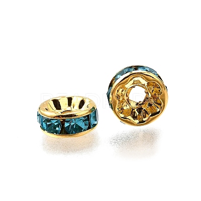 Brass Grade A Rhinestone Spacer Beads RSB038NF-13G-1