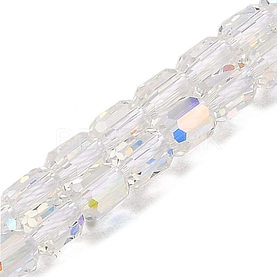 Electroplate Transparent Glass Beads Strands GLAA-C029-02A-10-1