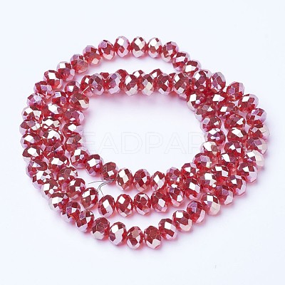 Electroplate Glass Beads Strands EGLA-A034-T4mm-C04-1