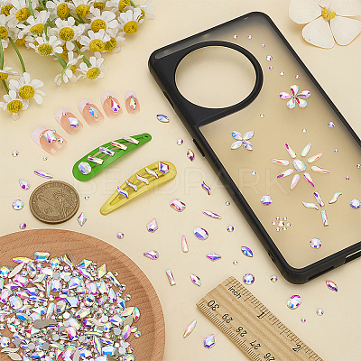 580Pcs 14 Styles Glass Rhinestone Cabochons GGLA-FG0001-06-1