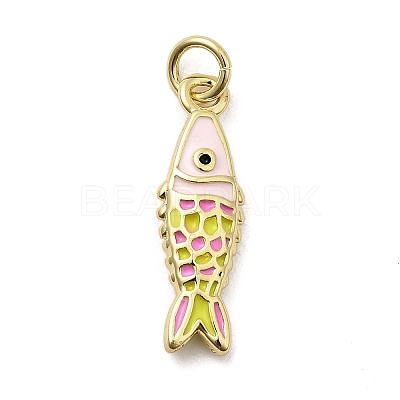 Brass Enamel Pendants KK-A266-39G-1