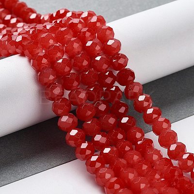 Baking Paint Imitation Jade Glass Bead Strands DGLA-A034-J8MM-A32-1