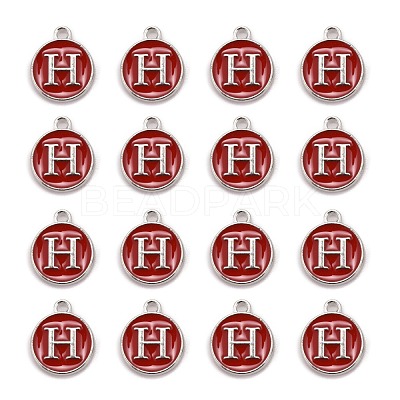 Platinum Plated Alloy Enamel Charms ENAM-S118-03H-P-1