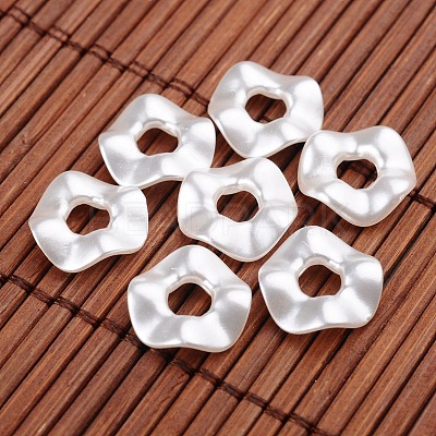 Twist Ring Imitation Pearl Acrylic Beads OACR-L004-5357-1