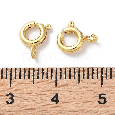 Rack Plating Brass Spring Ring Clasps KK-F090-22G-1