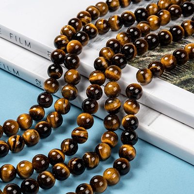 Natural Tiger Eye Beads Strands G-J303-11-8mm-1