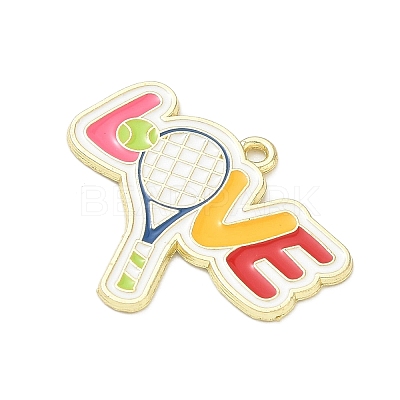 Tennis Alloy Enamel Pendants AL-CBA292F-02H-G-1
