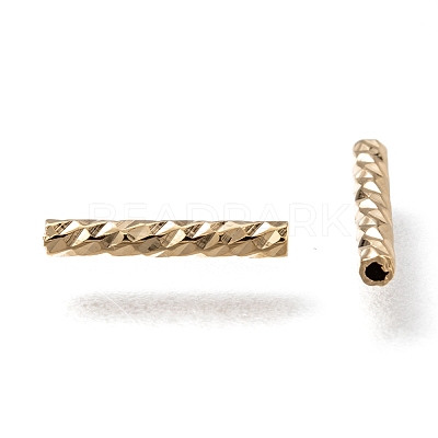 Corrugated Brass Tube Beads KK-H759-28A-G-1