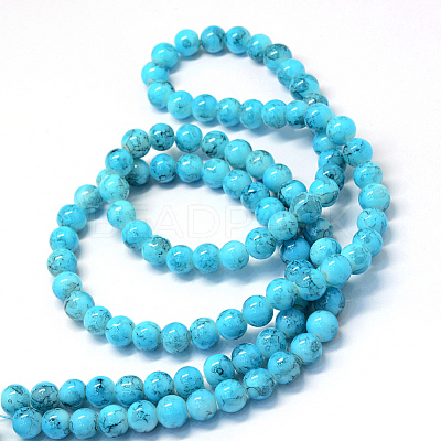 Baking Paint Glass Round Bead Strands DGLA-Q019-8mm-76-1