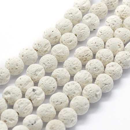 Synthetic Lava Rock Round Beads Strands X-G-E508-04-10mm-1-1