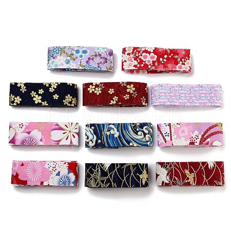 12 Yards 12 Colors Japanese Kimono Style Floral Cotton Ribbon OCOR-GF0001-70-1