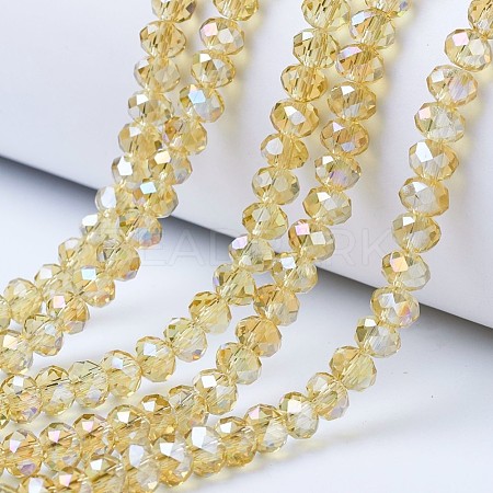 Electroplate Glass Beads Strands EGLA-A034-T10mm-B18-1