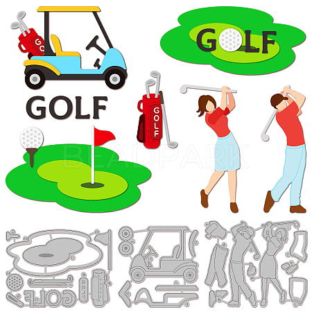 Golf Theme Carbon Steel Cutting Dies Stencils DIY-WH0309-1318-1