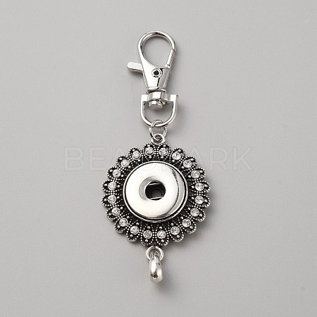 Alloy Rhinestone Snap Button Keychain Making FIND-WH0417-95B-1
