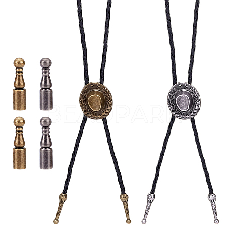 4Pcs Alloy Cord Ends FIND-ME0001-11-1