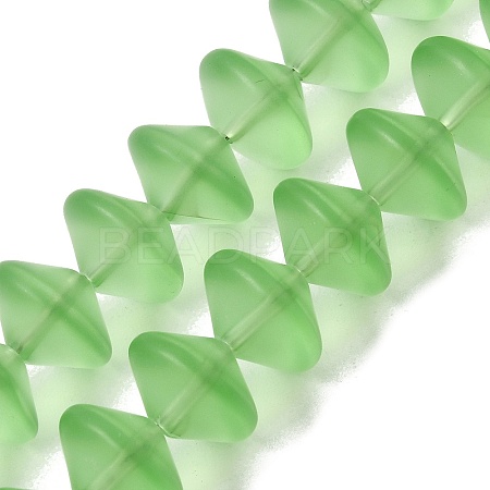 Frosted & Baking Paint Transparent Glass Beads Strands GL-CBA2ED2-03D-1