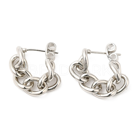 Rack Plating Brass Chain Ear Studs for Women EJEW-Q770-15P-1