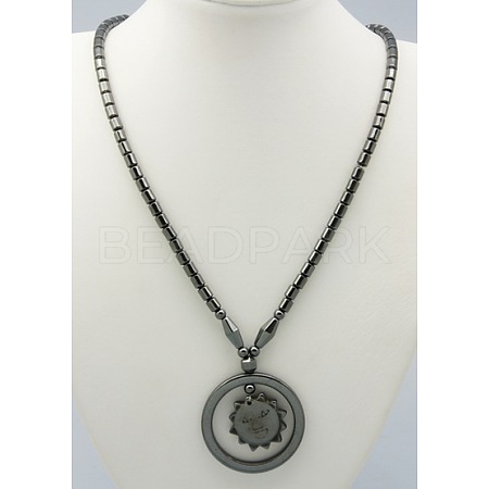 Magnetic Synthetic Hematite Necklaces X-NJEW-A262-28-1