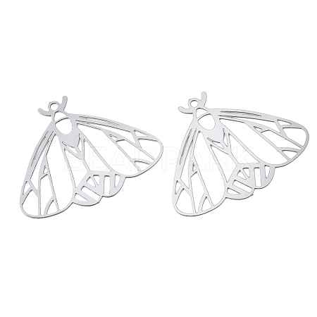 Non-Tarnish 201 Stainless Steel Filigree Pendants X-STAS-S118-009P-1