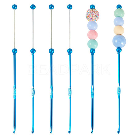 4Pcs DIY Alloy Beadable Crochet Hooks AJEW-TA0003-50E-1
