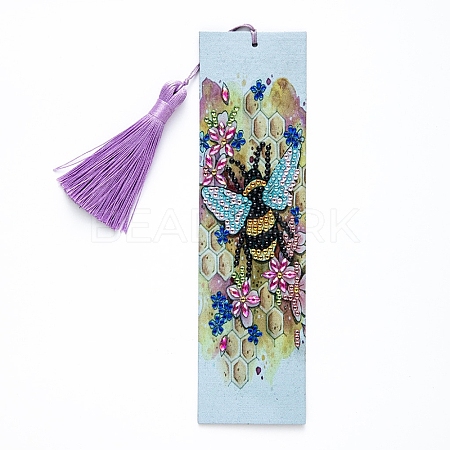 Bee Pattern DIY Diamond Painting Bookmark with Tassel Pendants Kits PW-WG0FB65-01-1