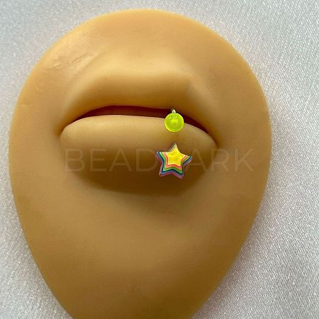 316L Surgical Stainless Steel with Acrylic Luminous Lip Rings FS-WG019E1-04-1