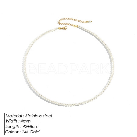 Elegant High-Quality Non-Fading 4mm Round Natural Pearl Beaded Necklaces for Women VI2074-3-1