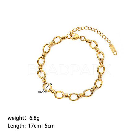 European Style 304 Stainless Steel Link Chain Bracelet for Women LS-HM2215-9-1