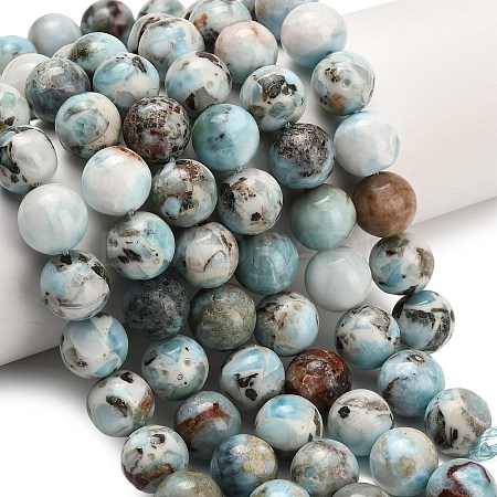 Natural Larimar Beads Strands G-L642-B19-12mm-1