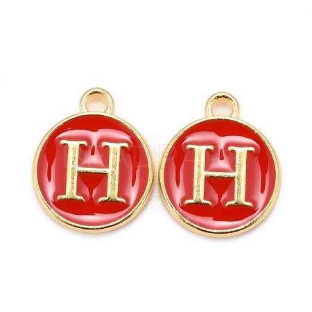 Golden Plated Alloy Enamel Charms X-ENAM-S118-03H-1