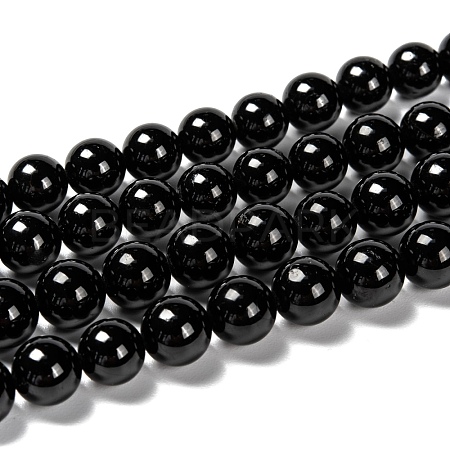 Grade A Natural Tourmaline Round Bead Strands G-L417-10-8mm-1