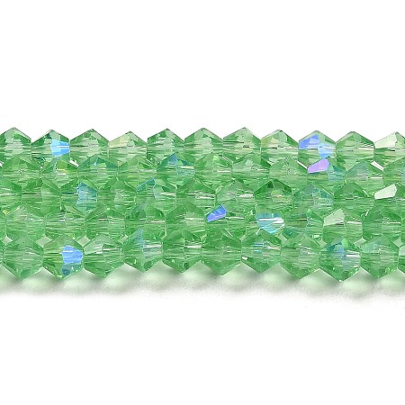Transparent Electroplate Glass Beads Strands GLAA-F029-4mm-D24-1