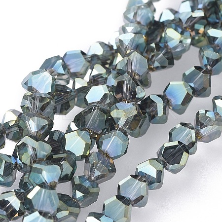 Electroplate Transparent Glass Beads Strands EGLA-L016-FR-A05-1
