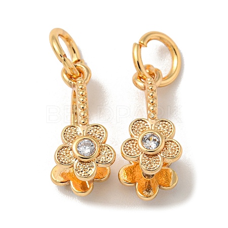 Brass Micro Pave Cubic Zirconia Ice Pick Pinch Bails KK-K378-07G-03-1