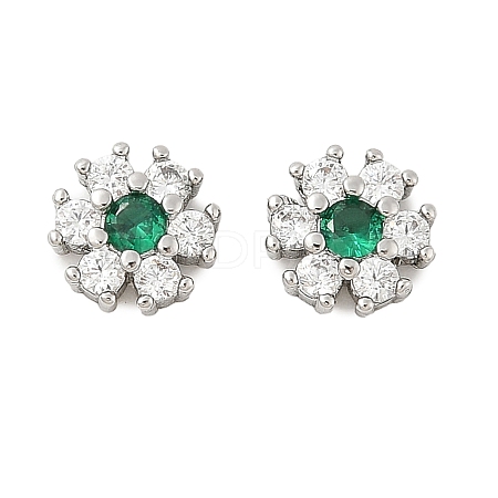 Brass Micro Pave Cubic Zirconia Beads KK-U056-16P-01-1