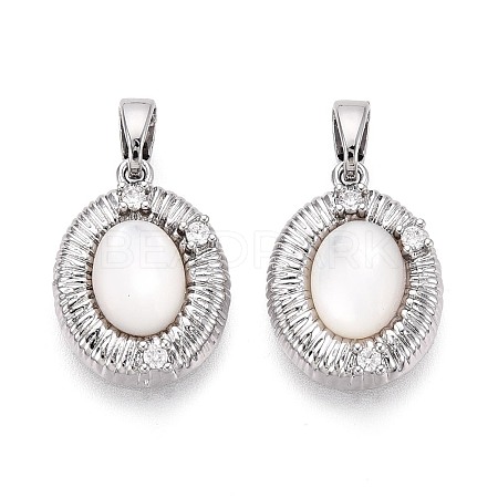 Natural White Shell Pendants KK-N287-23P-1