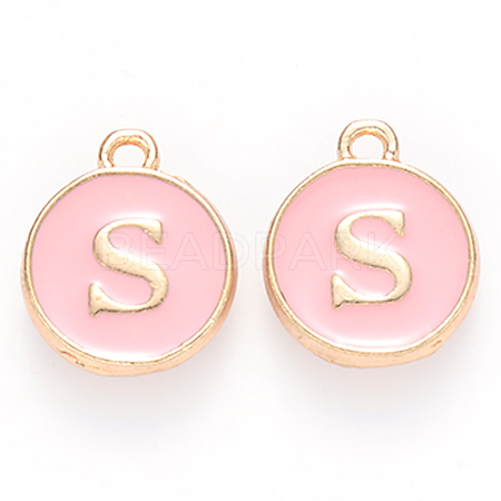 Golden Plated Alloy Enamel Charms ENAM-S118-07S-1