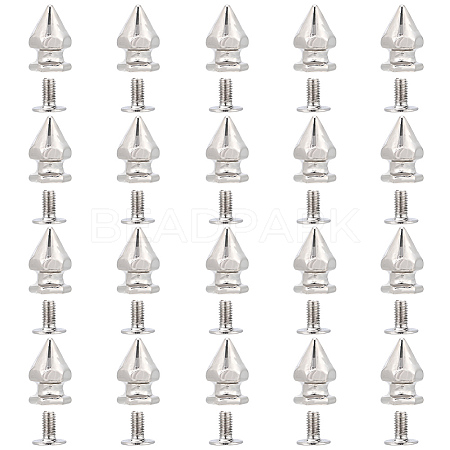 50Pcs Zinc Alloy Spikes Screwback Studs FIND-GF0008-53C-1