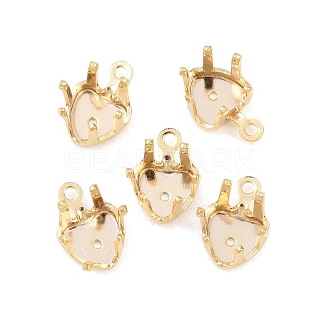 Heart Brass Sew on Prong Settings KK-C163-14B-G-1