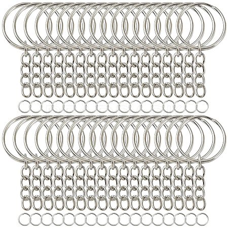 Iron Split Key Rings & Open Jump Rings Keychain Findings Kits DIY-YW0010-53P-1