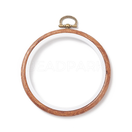 Rubber Imitation Wood Cross Stitch Embroidered Hoop DIY-XCP0002-27-1